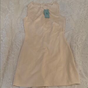 Elegant Cream Sleeveless Dress